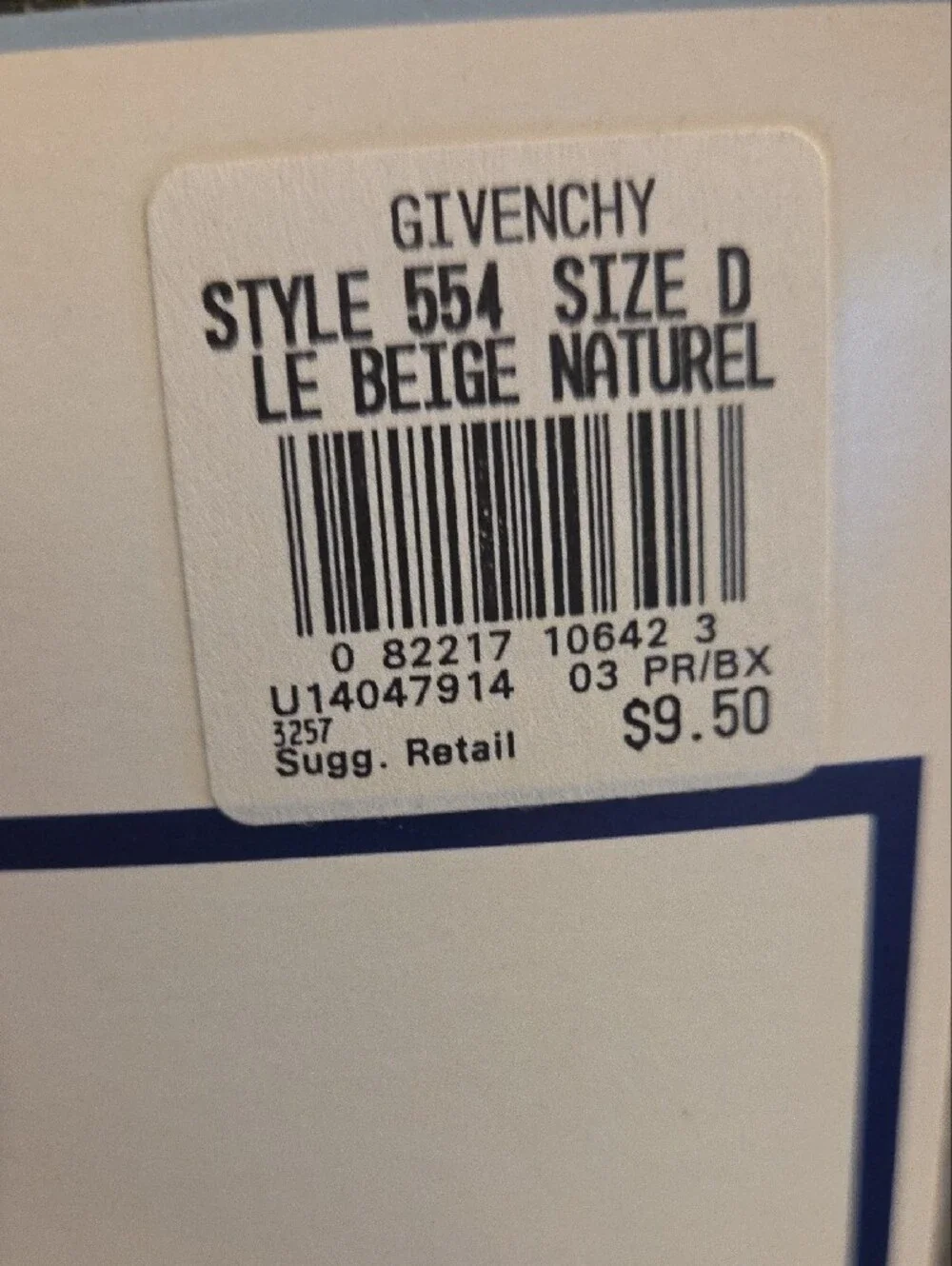 Givenchy Beige Pantyhose in Neutral Tone with White Packaging